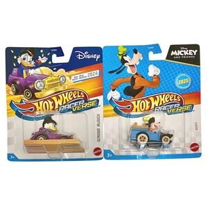 SCROOGE MCDUCK & GOOFY Disney Hot Wheels Racer Verse Character Cars